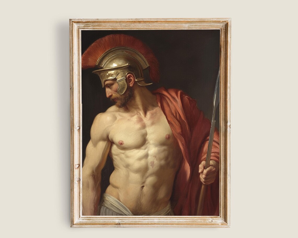 Renaissance Roman Soldier Portrait, Vintage Art Print