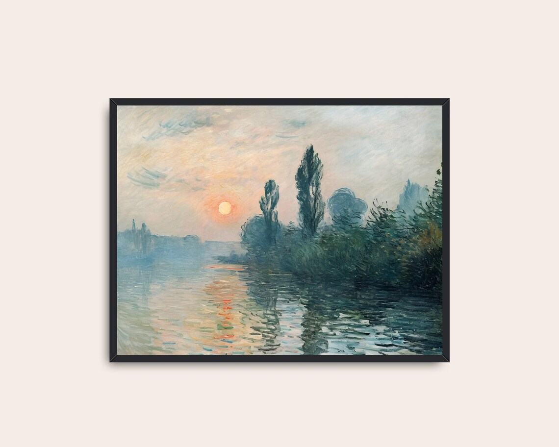 Vintage Misty Landscape, Light Academia Art Print - Image 3