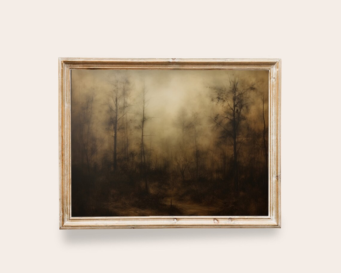 Dark Forest Landscape Vintage Victorian Art Print - Image 3