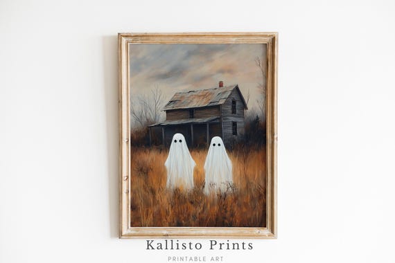 Haunted Ghosts at Abandoned Farmhouse Art Print