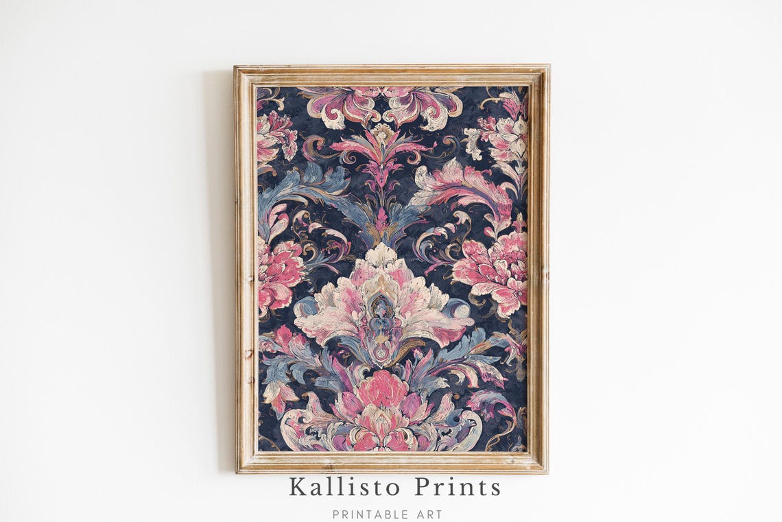 Baroque Floral Art Print, Vintage Botanical Decor