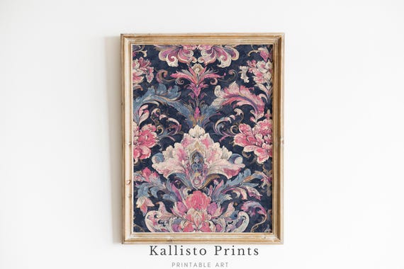Baroque Floral Art Print, Vintage Botanical Decor