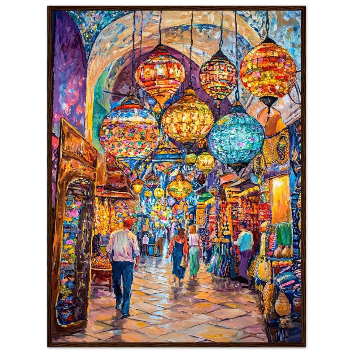Grand Bazaar Istanbul Travel Poster, Oil Painting