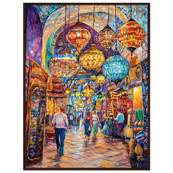 Grand Bazaar Istanbul Travel Poster, Oil Painting