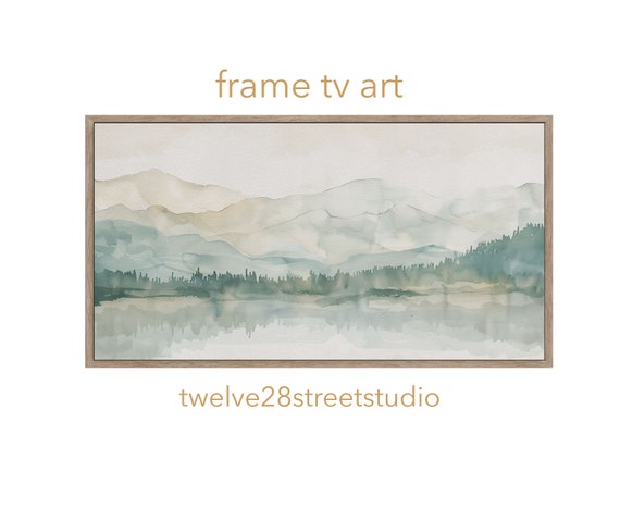 Frame Tv Art Mountain Scene Tv Moody Tv Art Tv Art Mountains Tv Abstract Art For Tv Abstract Watercolor