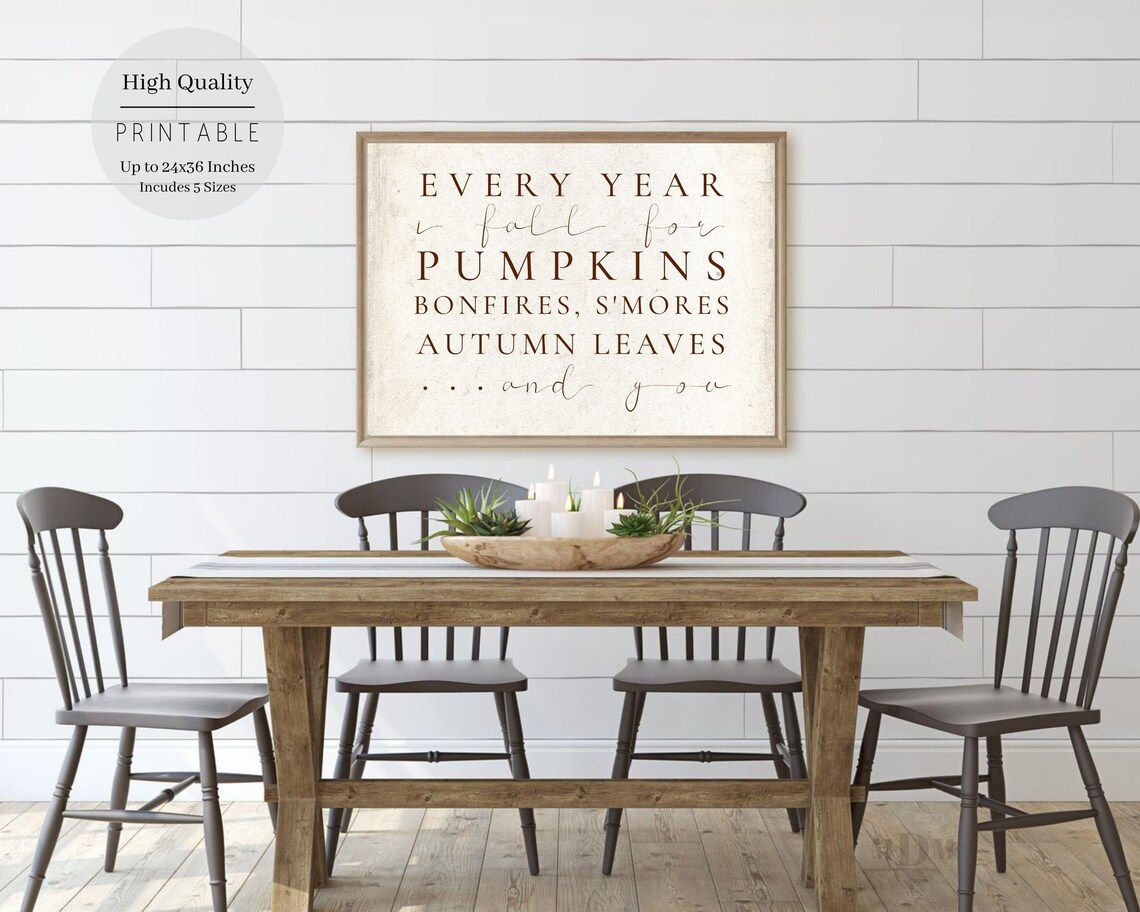 Every Year I Fall For Pumpkins Bonfires Smores Farmhouse Wall Art - Image 4