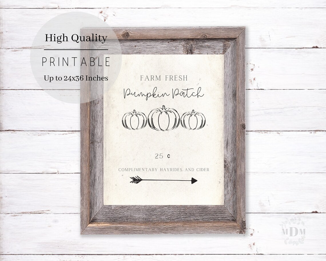 Fall Farm Fresh Pumpkins Farmhouse Art Print - Image 2