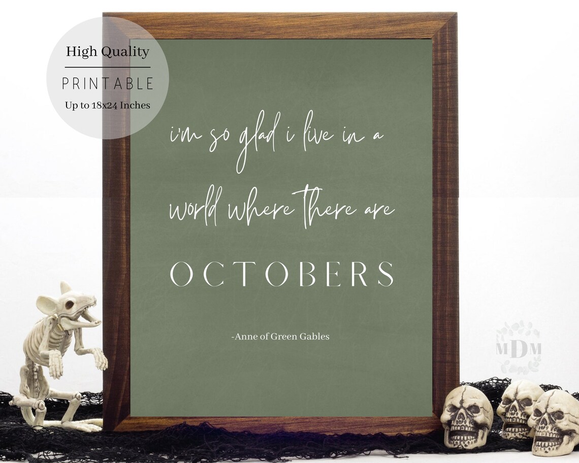 Halloween Wall Art, Farmhouse October Quote Print - Image 3