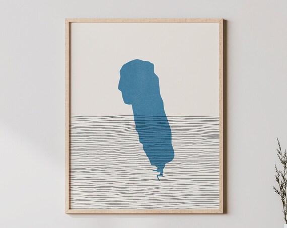 Lake Elmore Vermont Minimalist Boho Map Lakehouse Decor Poster