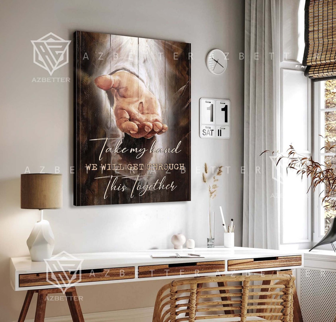 Take My Hand We Will Get Through This Together Jesus Hand Poster - Image 3