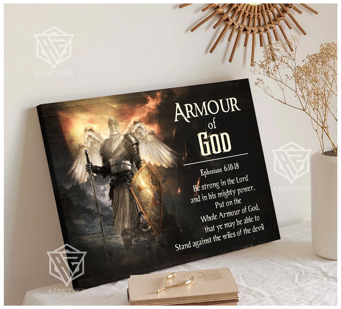 Armour of God Ephesians 6 Winged Warrior Knight Scripture Poster - Image 5