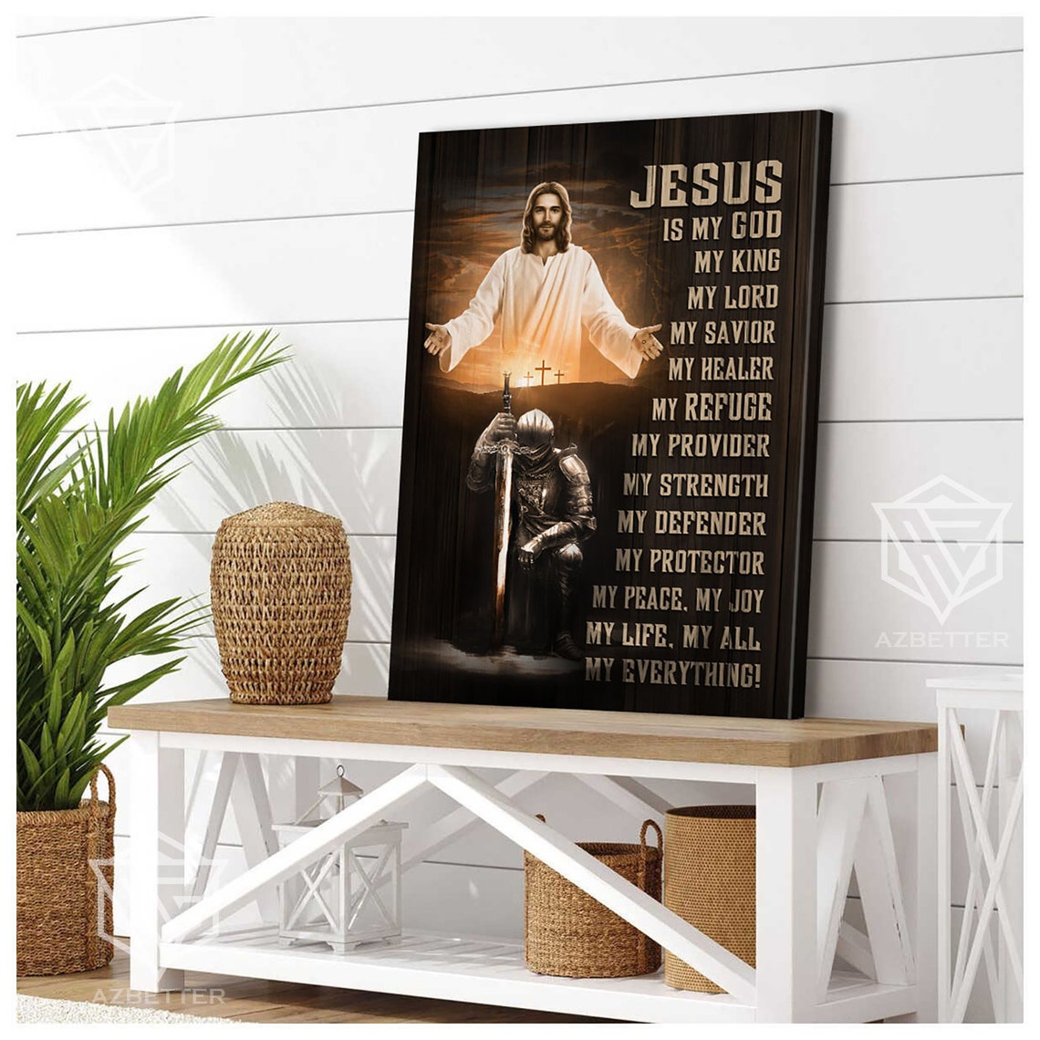 Jesus Is My God My King My Lord Armor Of God Prints Christian Home Decor Warrior Of Jesus Knight Of The God Knight Of King - Image 3