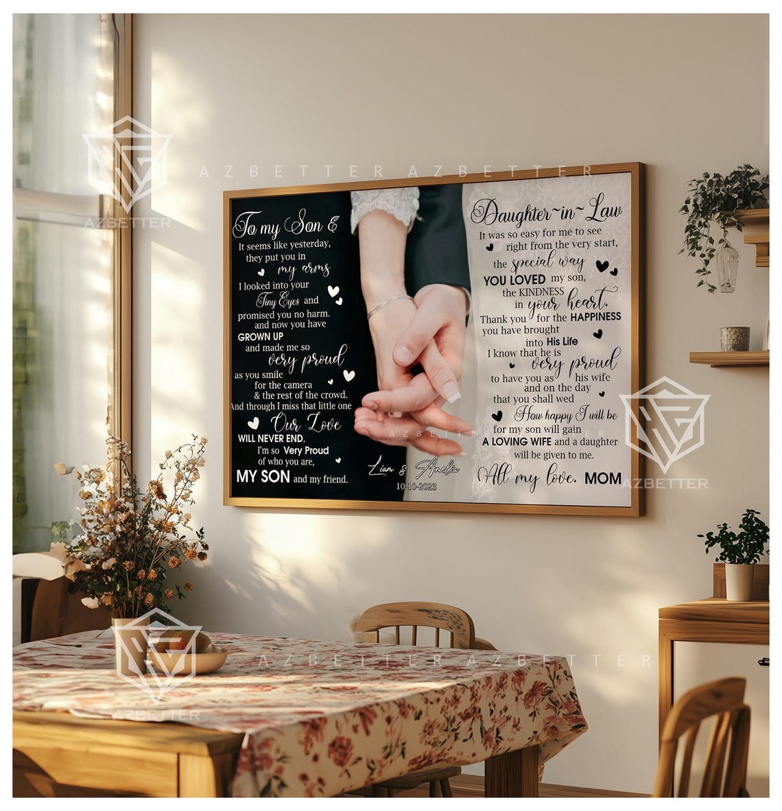 Personalized Wedding Gifts For Son On Wedding Day Custom Wedding Anniversary Gift For Daughter In Law Son Wedding Gift From Parents - Image 3