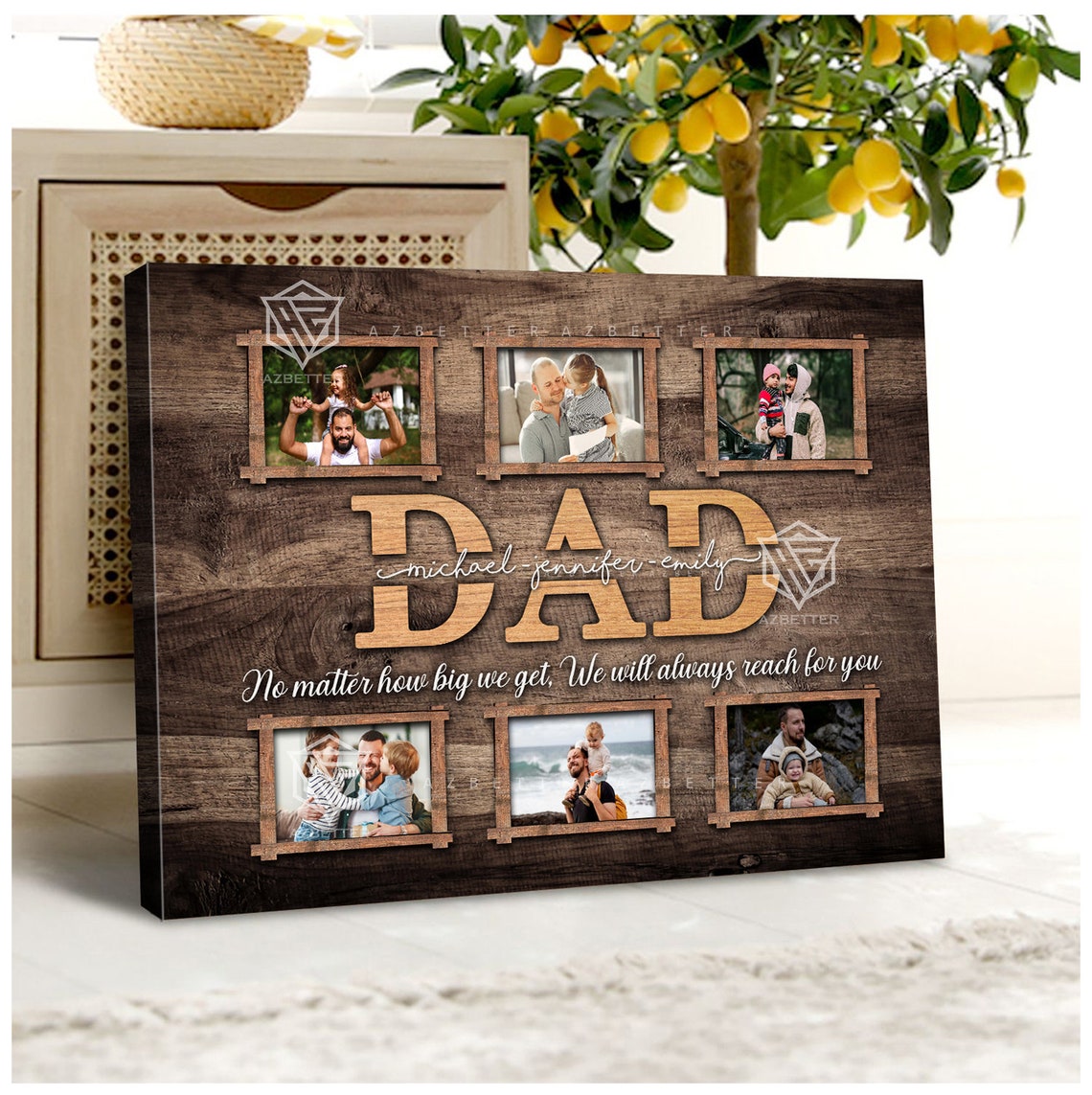 Dad No Matter How Big We Get Always Reach For You Photo Collage Poster