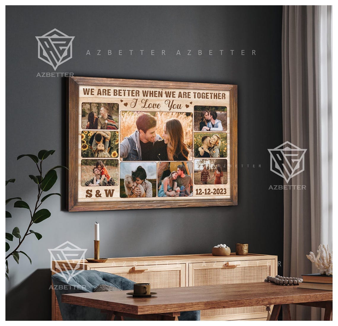 We Are Better Together Anniversary Photo Collage Date Poster - Image 5