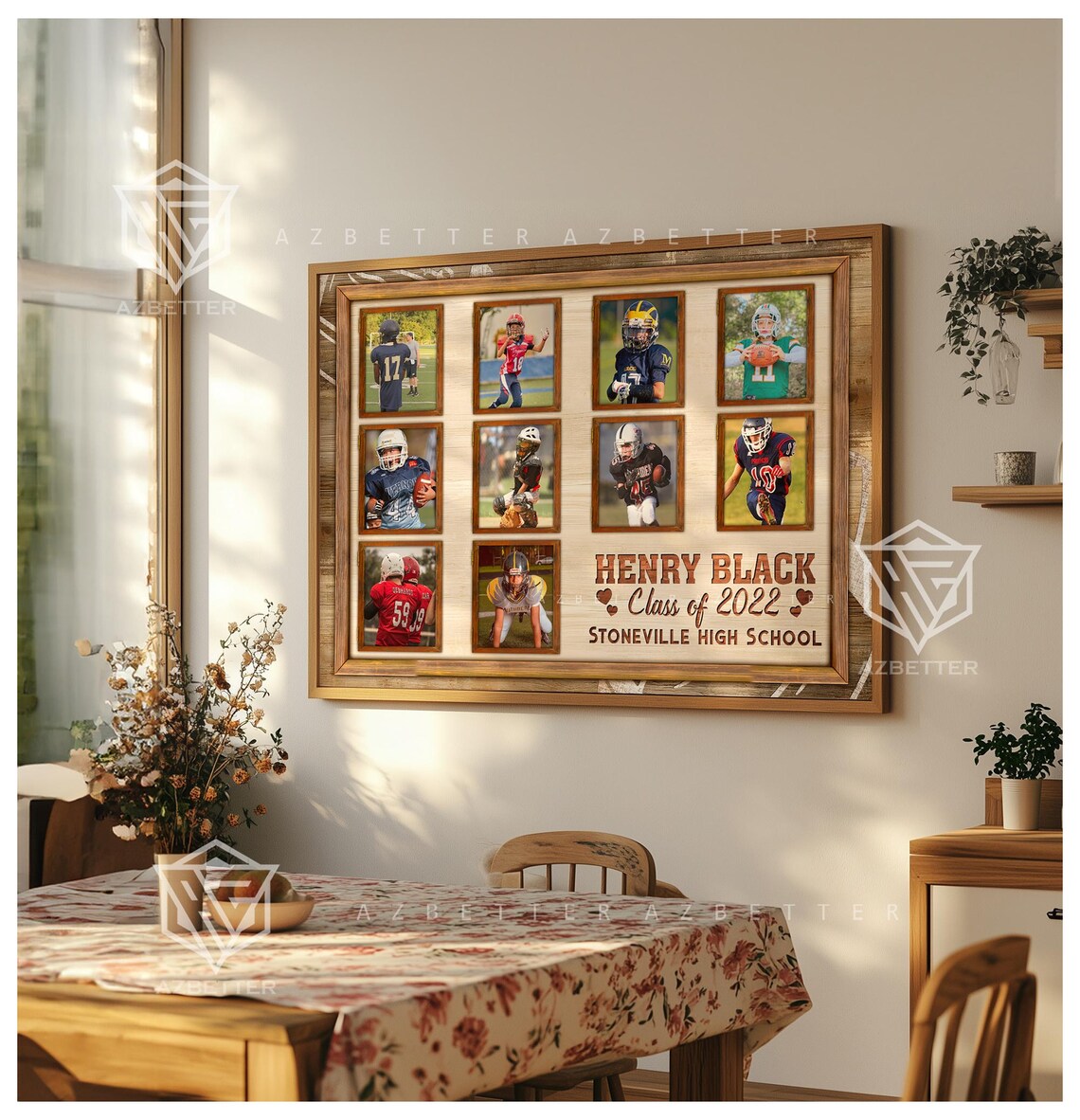 Henry Black Class of 2022 Football Photo Collage Sign Poster - Image 3