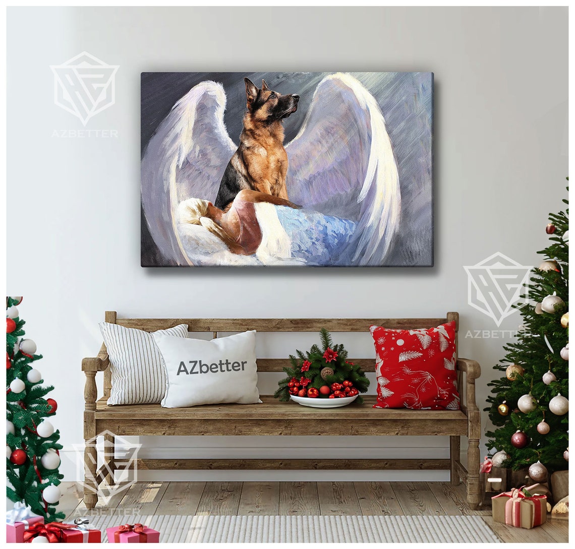 German Shepherd Guardian Angel Protecting Sleeping Girl Poster - Image 3
