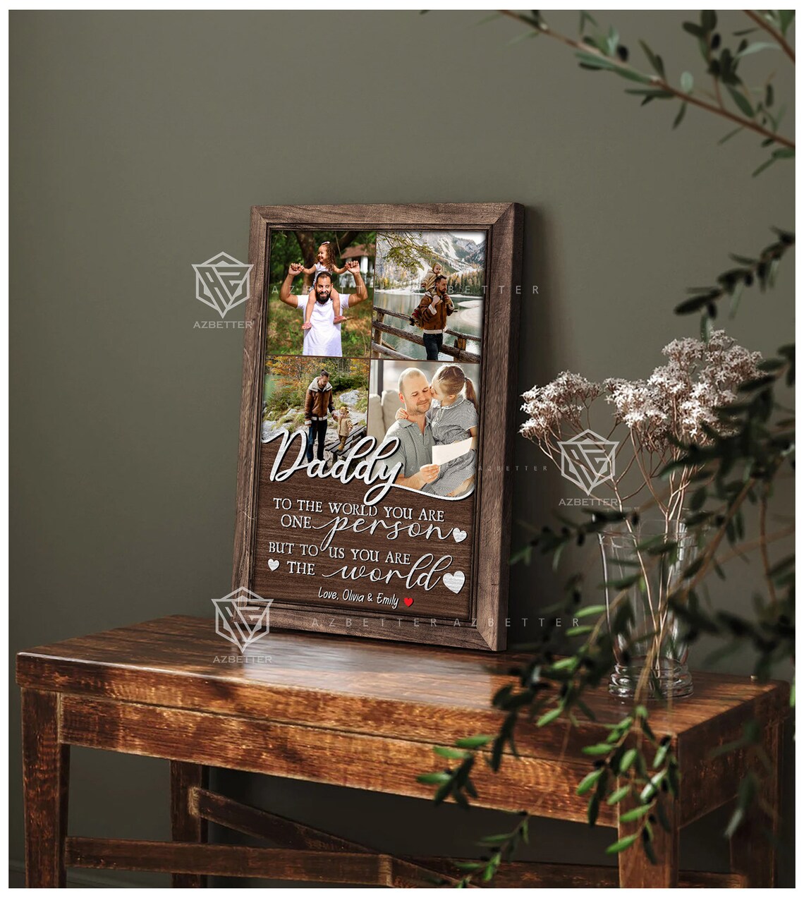 Daddy To Us You Are The World Family Photo Love Quote Framed Poster - Image 3