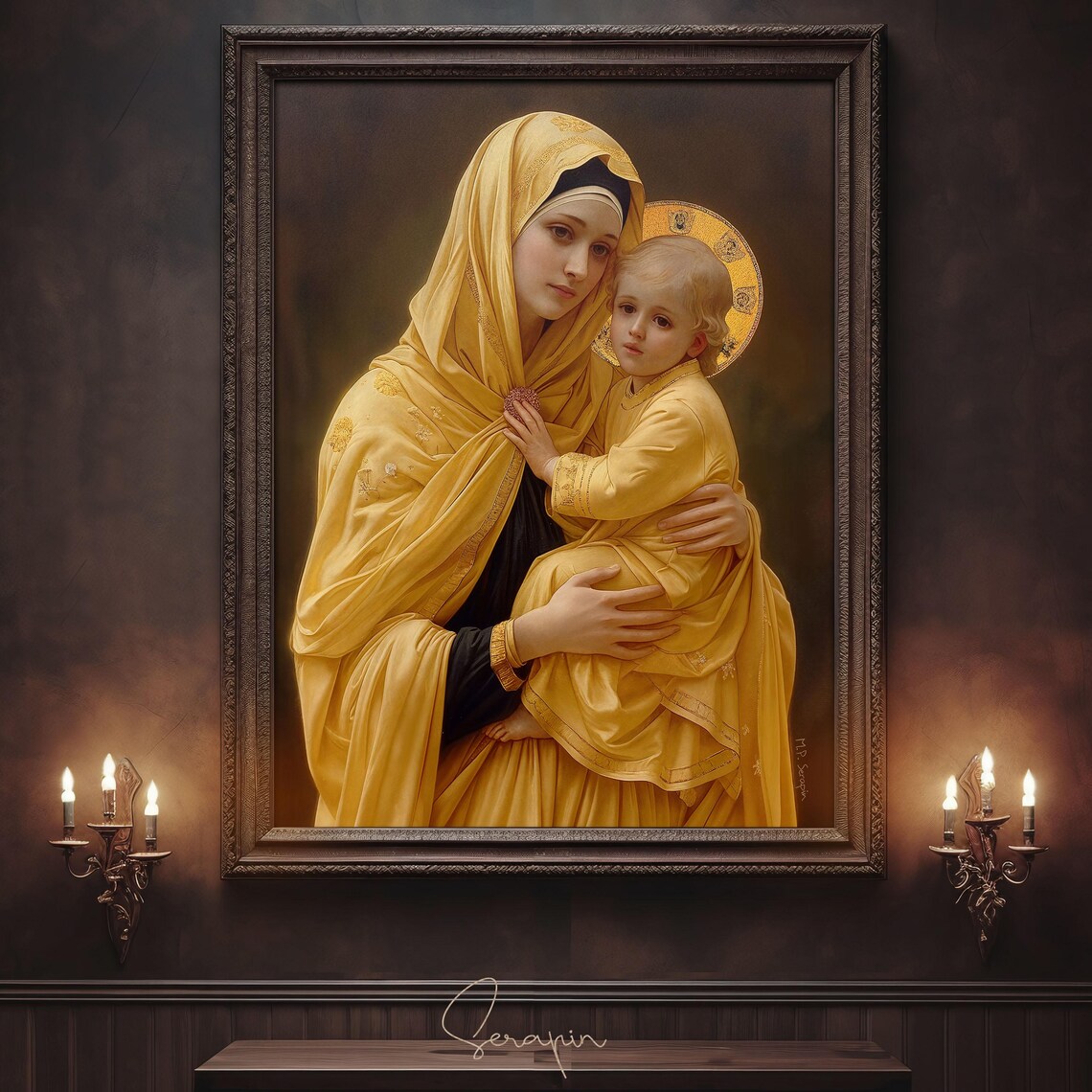 Madonna And Child Marian Catholic Art Print - Image 4