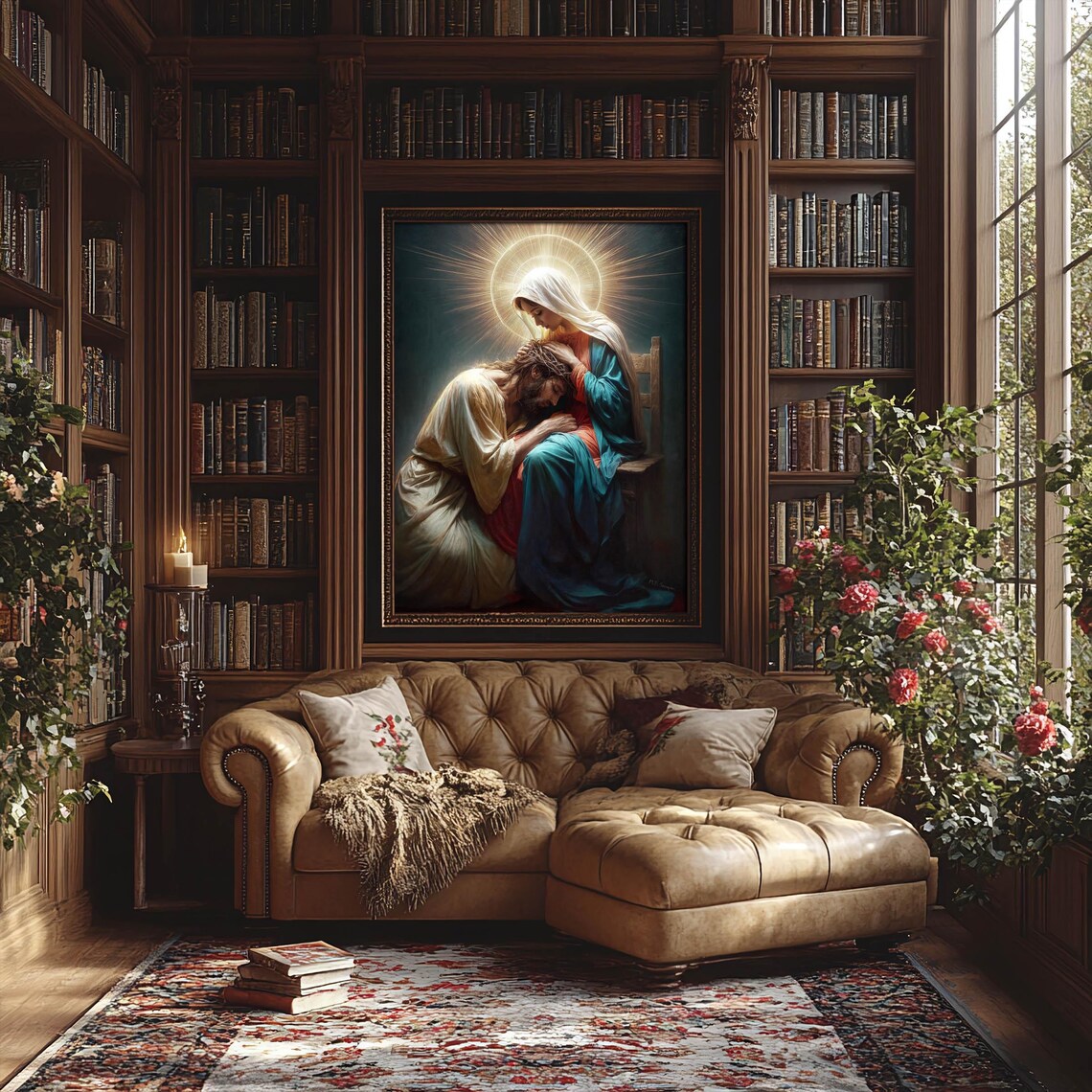 Pieta: Virgin Mary and Jesus Catholic Art Print - Image 5