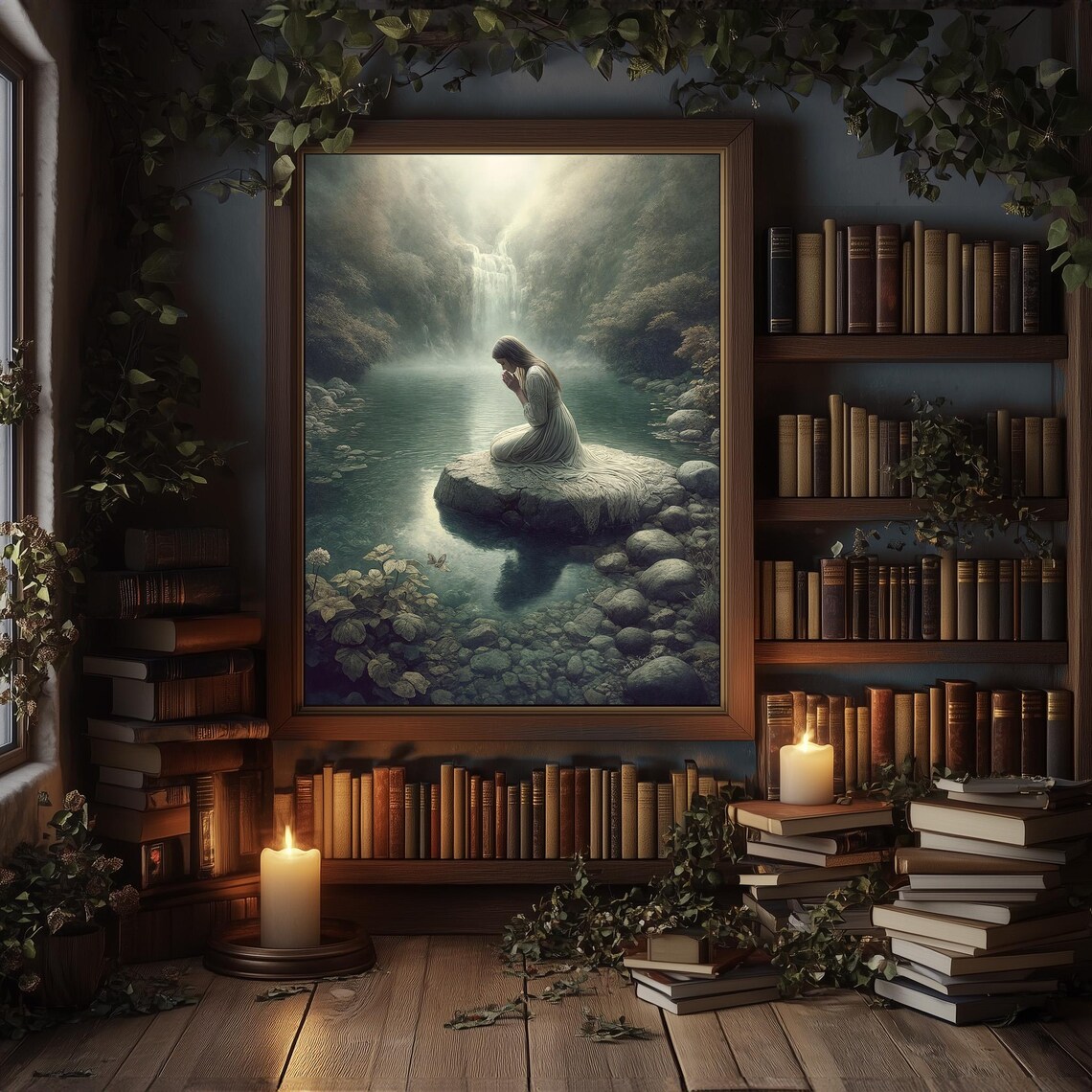 Mystical Solitude Prayerful Contemplative Catholic Art Print - Image 6