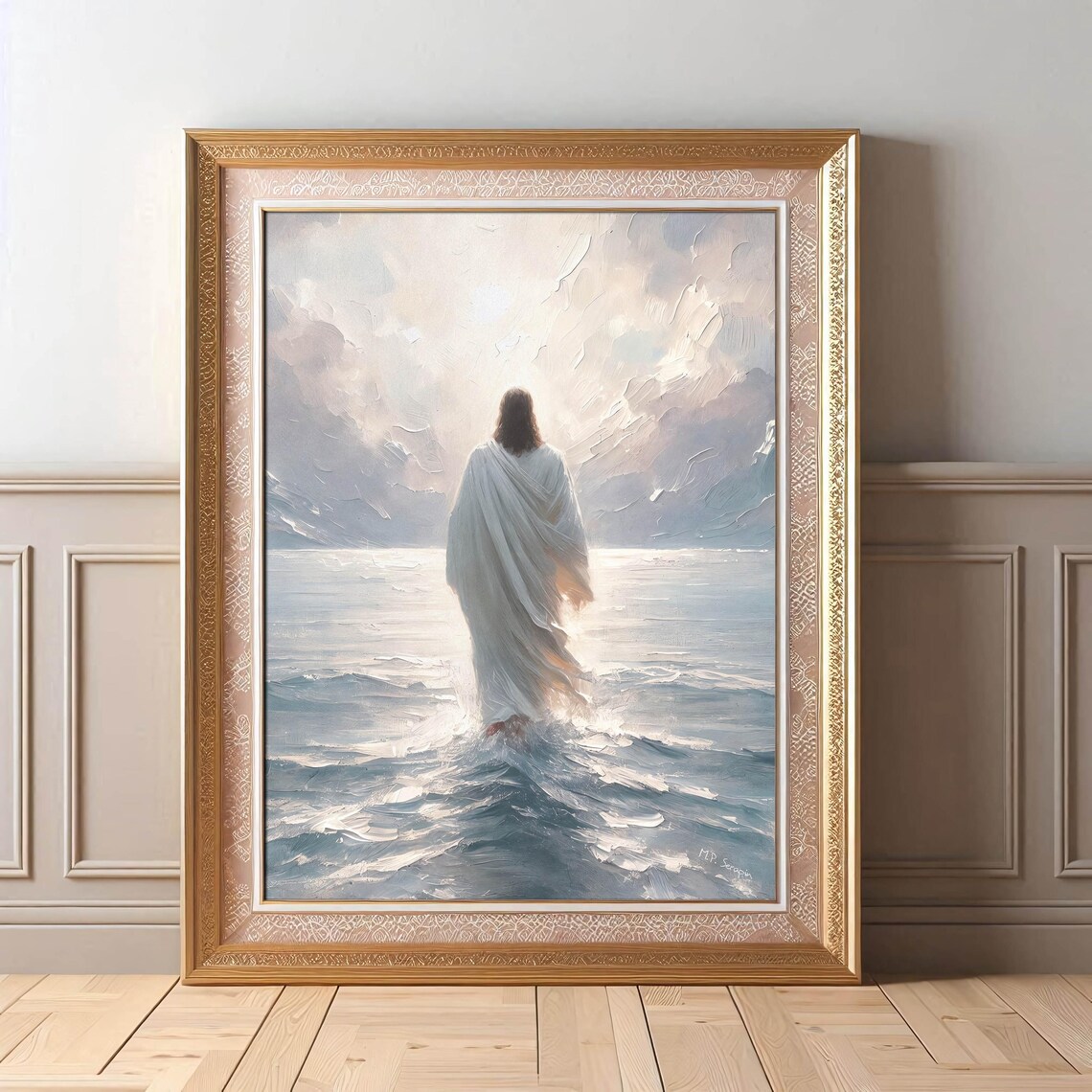 Jesus Walking On Water, Modern Christian Art Print - Image 5