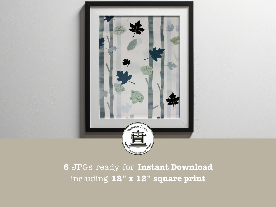 Falling Leaves Neutral Abstract Landscape Art Print