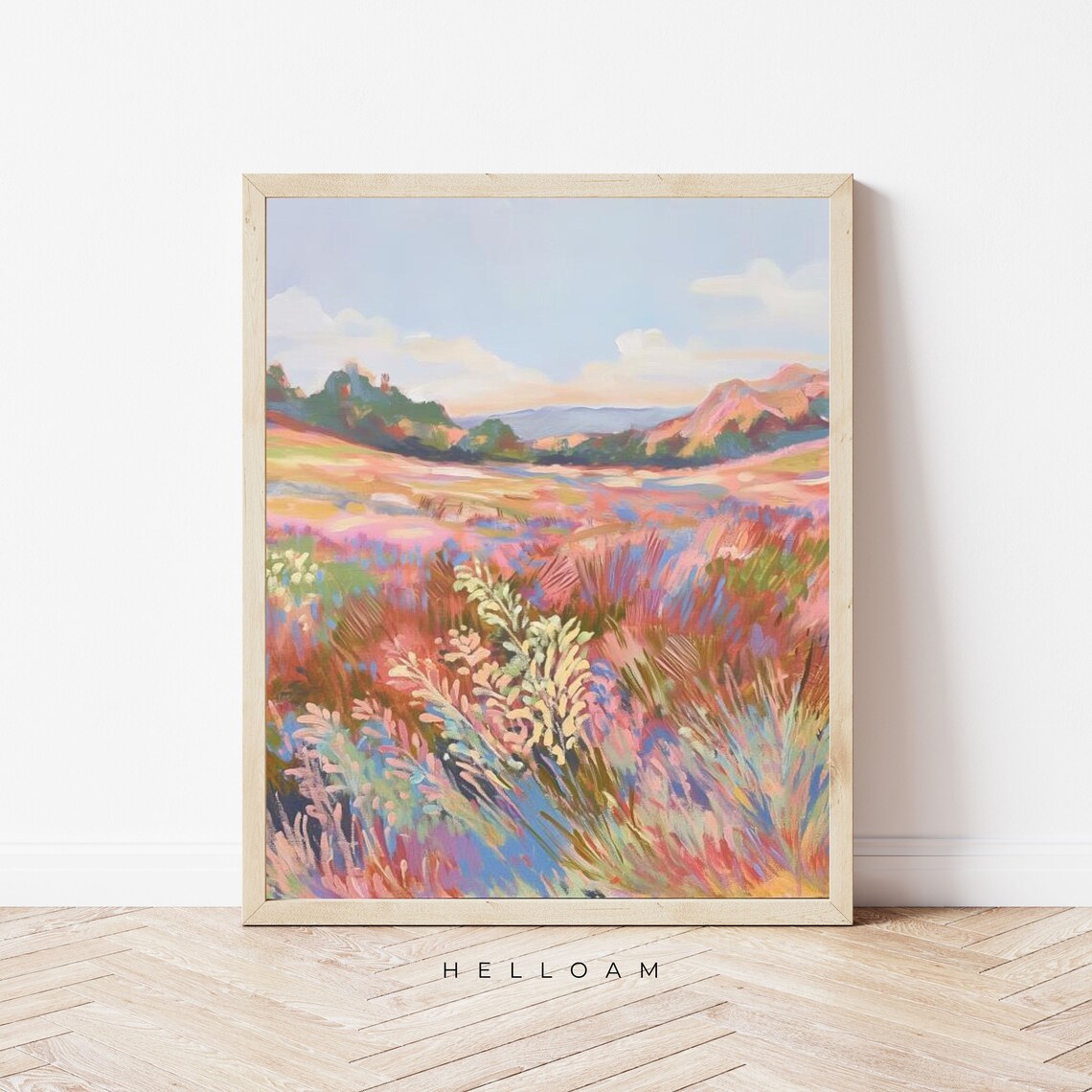 Wildflowers Field Vintage Landscape Art Print - Image 2