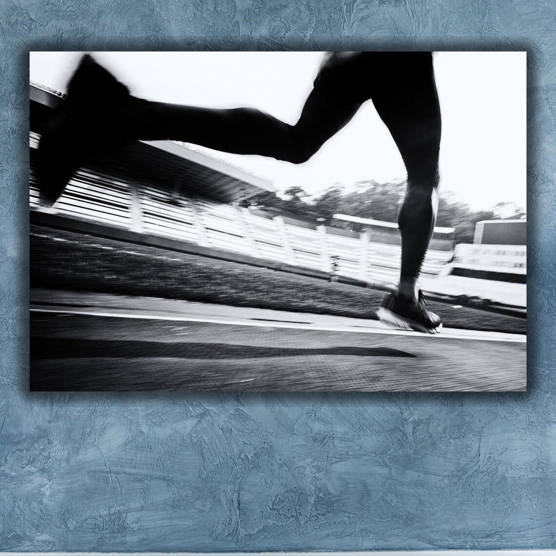Black and White Sprinter Legs Track Motion Sports Photography Poster