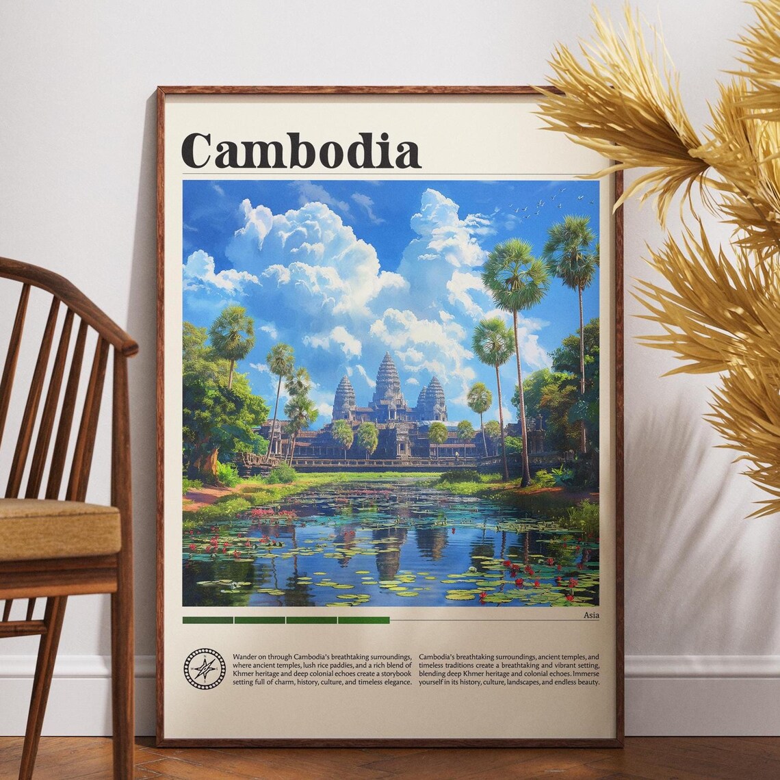 Cambodia Travel Print, Angkor Wat Poster