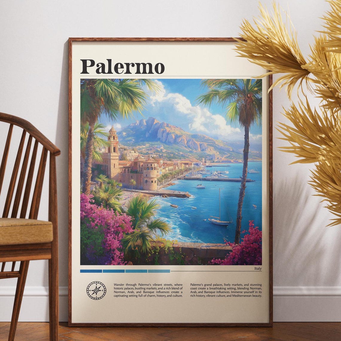 Palermo City Italy Travel Print Italy Travel Print Travel Wall Art City Map Print Travel Poster Travel Art Gift Travel Home Decor
