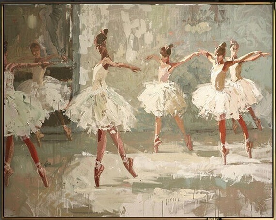 Ballerina Vintage Painting Ballet Dancer Art Print 1886 Dance Studio Style L Oil Panting L L 5 Sizes Available L 005