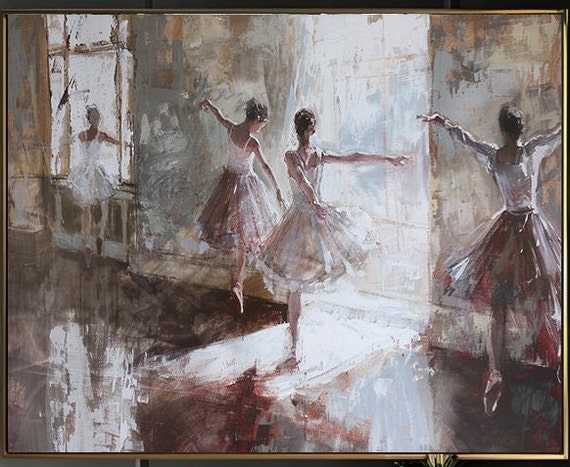 Ballerina Vintage Painting Ballet Dancer Art Print 1886 Dance Studio Style L Oil Panting L L 5 Sizes Available L 007
