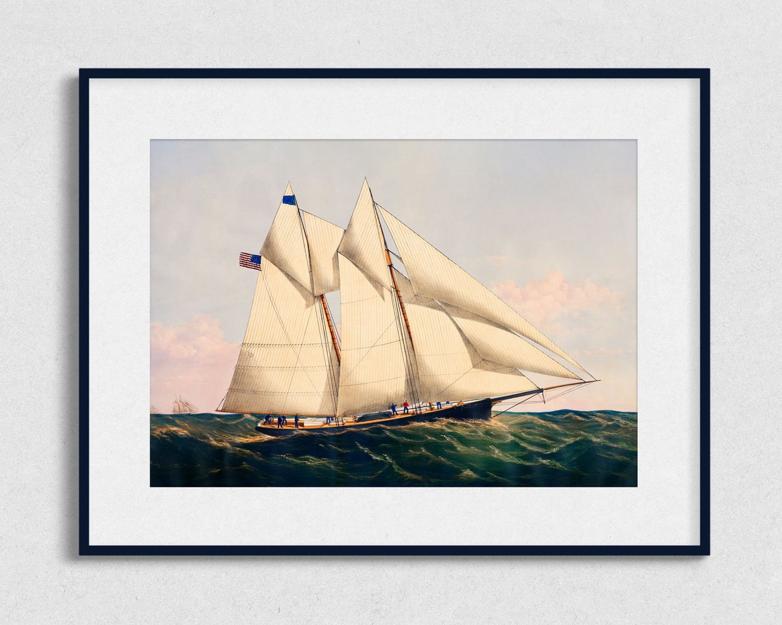 Sailboat - Vintage Nautical Art - Image 2