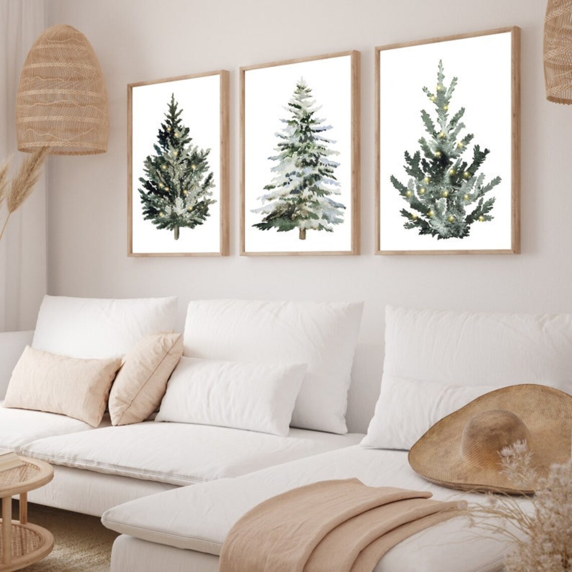 Winter Trees Snow Scene Vintage Winter Decor Art Print - Image 2