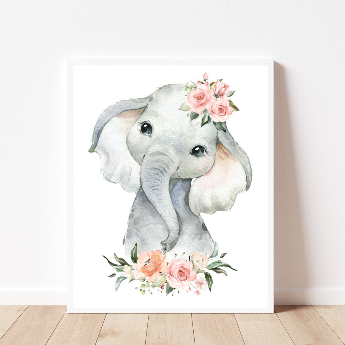 Elephant Nursery Art, Baby Girl Nursery Decor - Image 2
