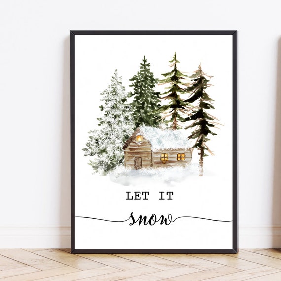 Winter Wonderland Art Print, Christmas Forest Decor
