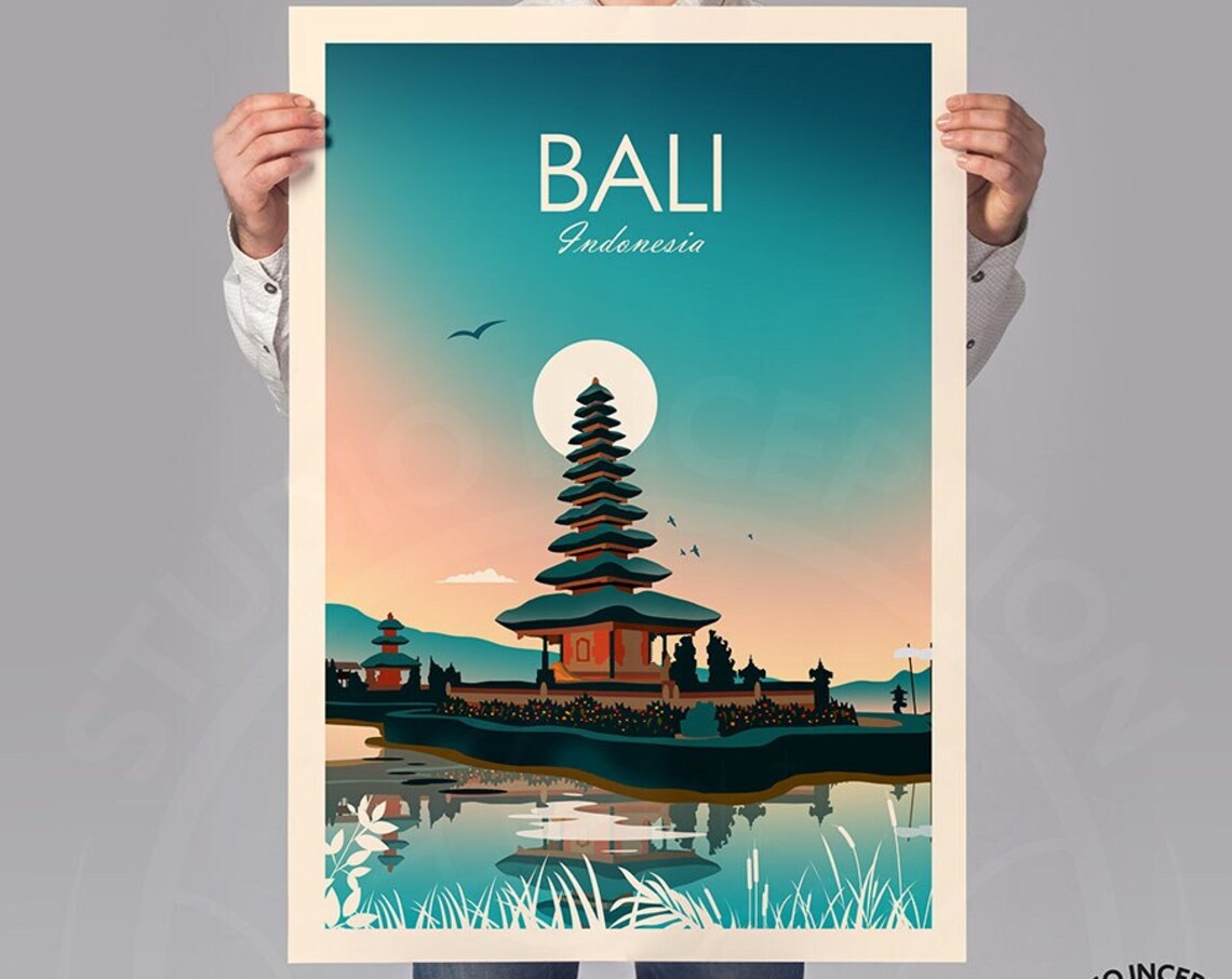 Bali Indonesia Travel Poster, Asia Art Print - Image 2
