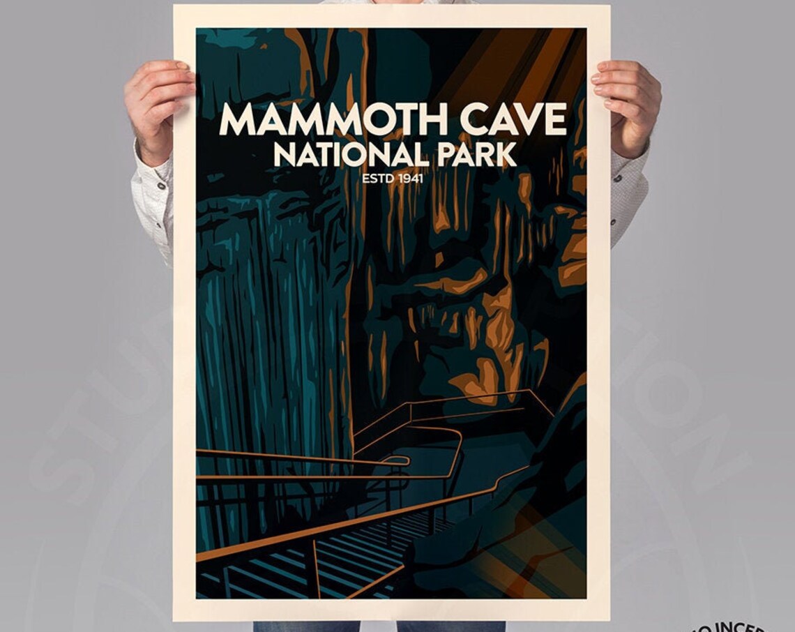 Mammoth Cave Travel Poster, Kentucky National Park - Image 3