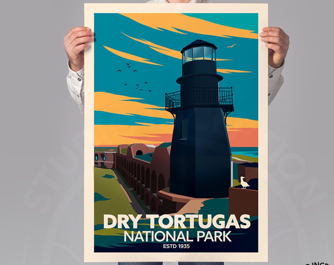 Dry Tortugas Traditional Style, Travel Poster - Image 2
