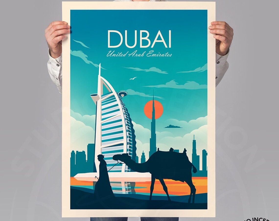 Dubai Travel Poster, Burj Al Arab Art Print - Image 2