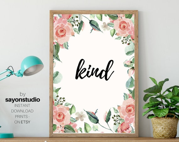 Kindness Quotes One Word Art Print Motivational Wall Decor Inspirational Quotes Educational Poster Meaningful Thanksgiving Gift