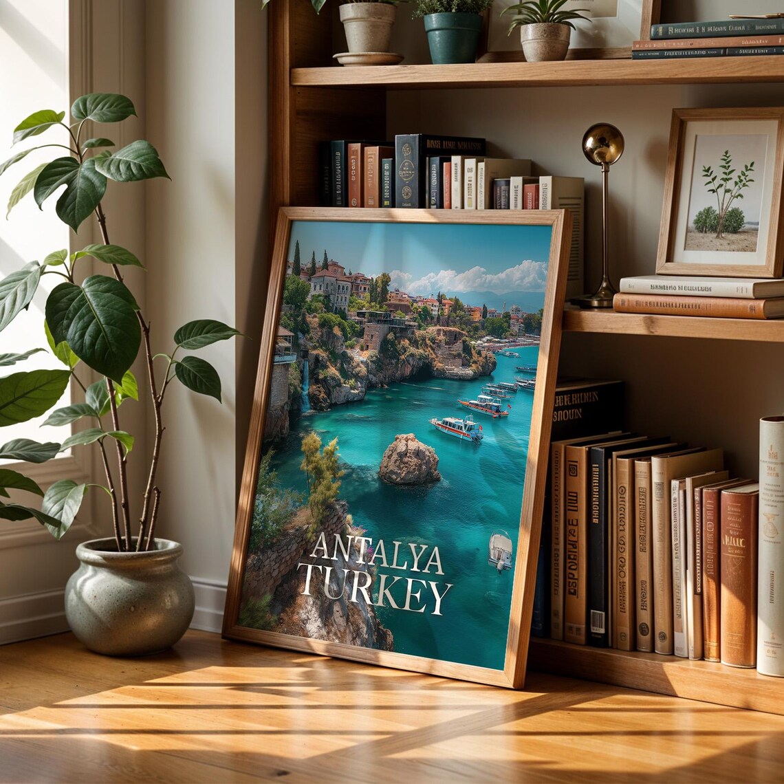 Antalya Turkey Coastal Cityscape Travel Poster