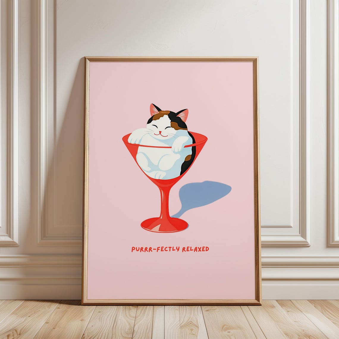 Calico Cat Art Print Whimsical Pet Lover Decor