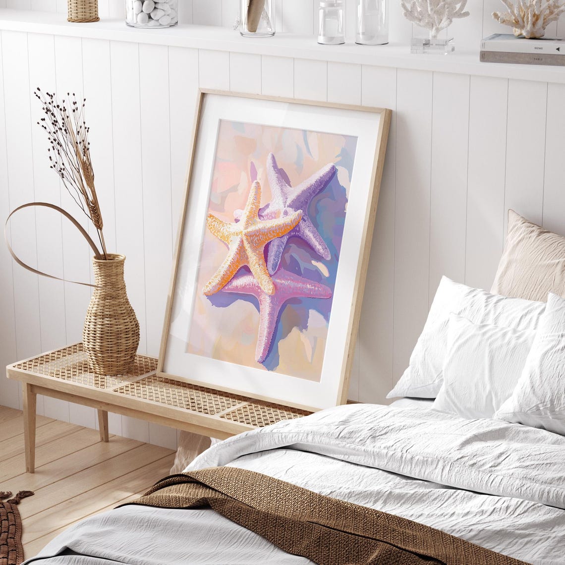 Pastel Starfish Trio Beach Poster Coastal Summer Ocean Decor - Image 4