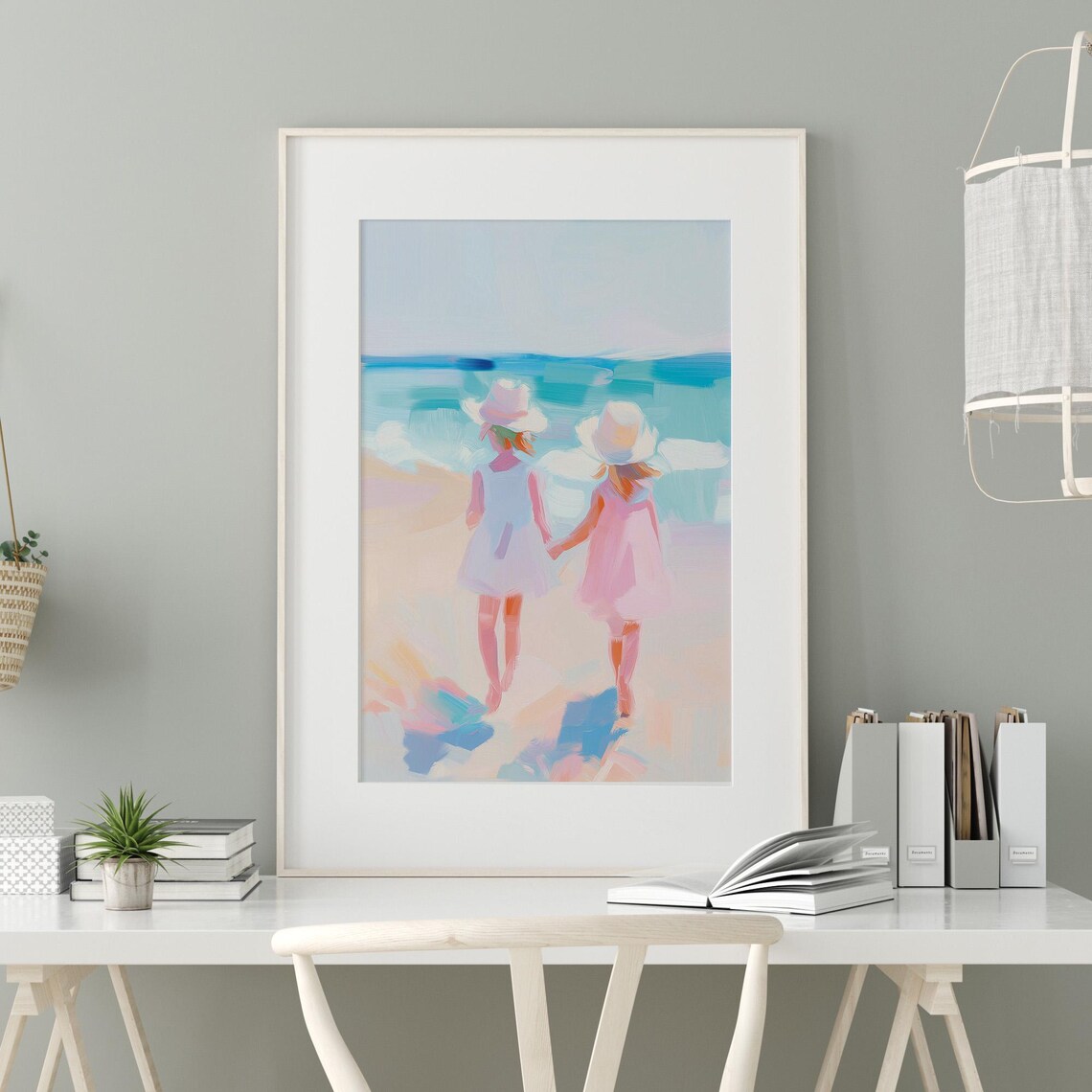 Beach Walk Summer Kids Poster, Coastal Ocean Scene - Image 2