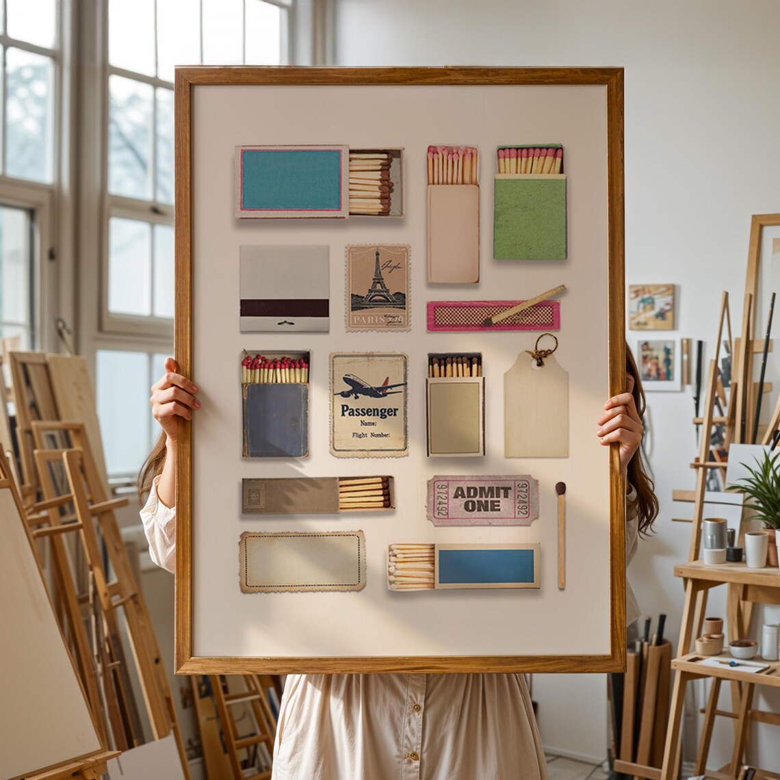 DIY Vintage Matchbook Template Travel Ephemera Collage Poster - Image 4