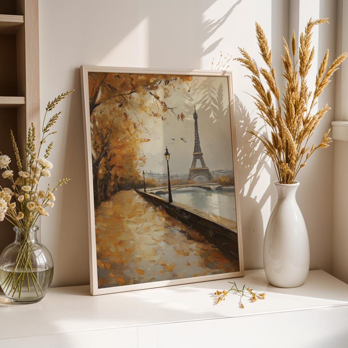 Paris Autumn Eiffel Tower Riverside Poster Romantic Fall Cityscape - Image 3