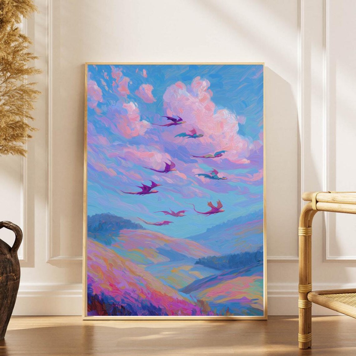 Surreal Dragon Art Print, Fantasy Home Decor