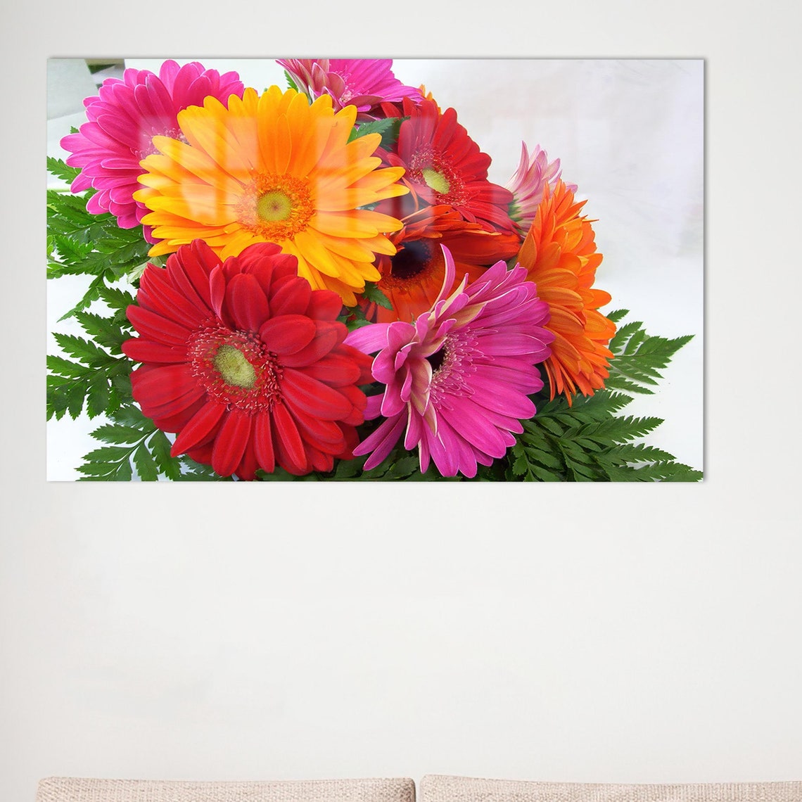 Colorful Gerbera Daisies Bouquet Floral Photography Style Wall Art